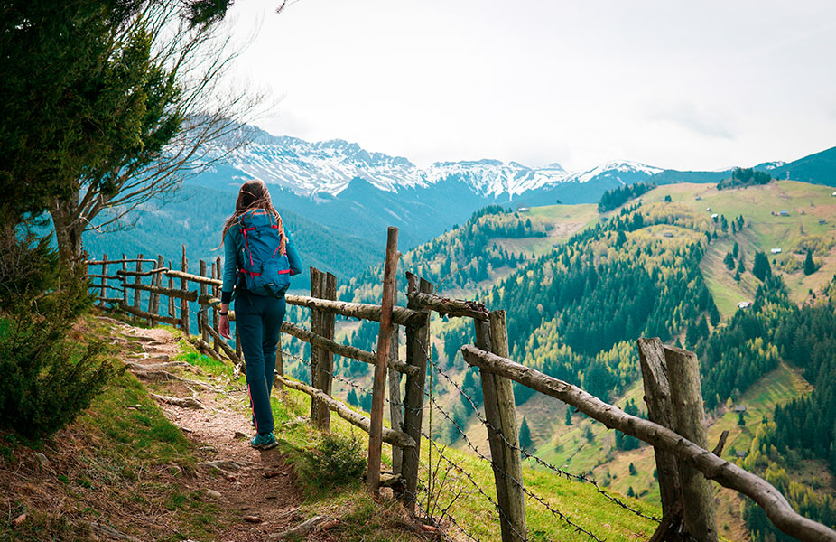 Hiker in Ordesa y Monte Perdido National Park