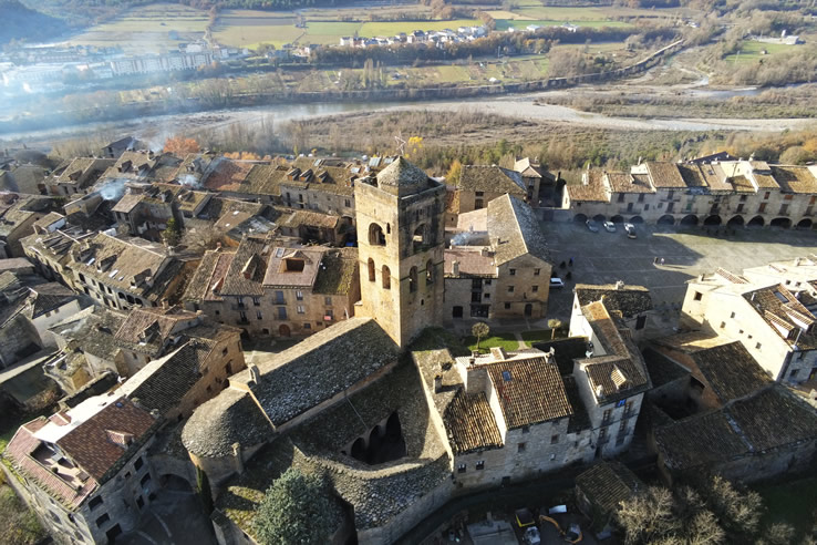 Drone view of Aínsa. Huesca Drone view of Aínsa. Huesca