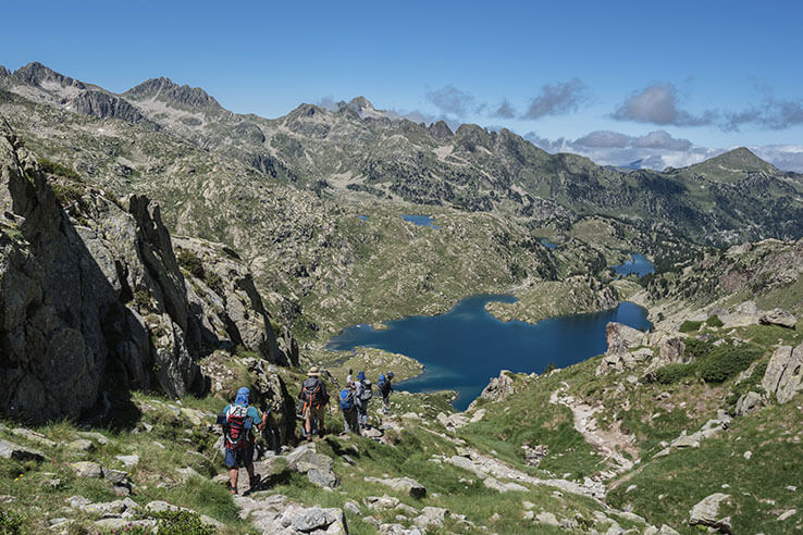 Descente vers le lac Obago dans le parc national d'Aigüestortes i Estany de Sant Maurici