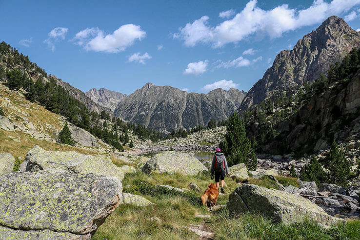 Promenade dans les montagnes du parc national d'Aigüestortes i Estany de Sant Maurici