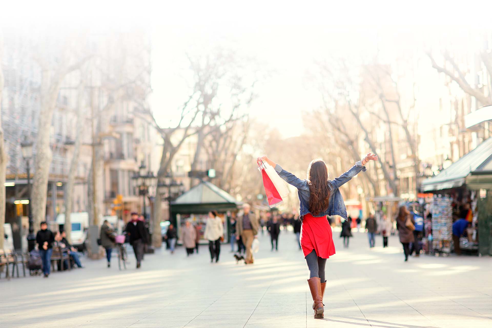 Tourist shopping in Barcelona, Catalonia
