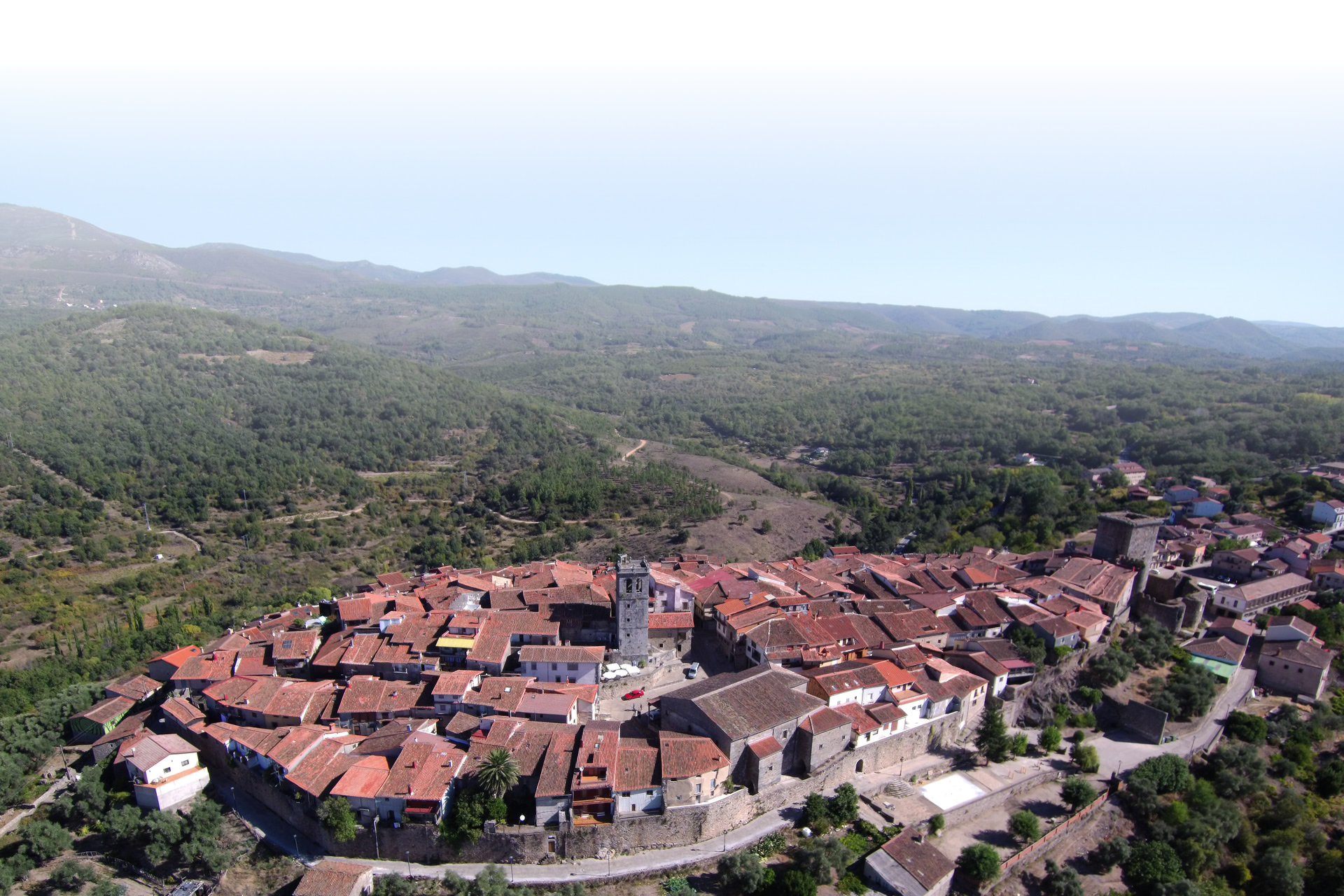 Widok z lotu ptaka na Miranda del Castañar (Salamanka, Kastylia i León)