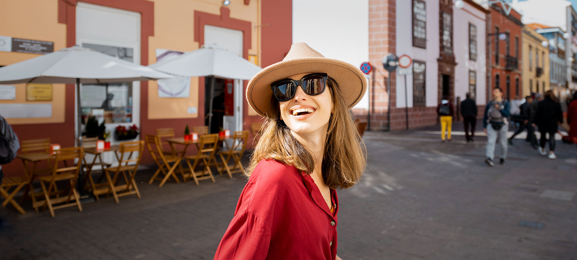 Tourist in San Cristóbal de La Laguna, Teneriffa, Kanarische Inseln