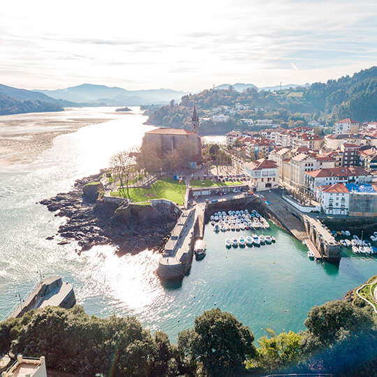 Vue aérienne de l’estuaire de Mundaka