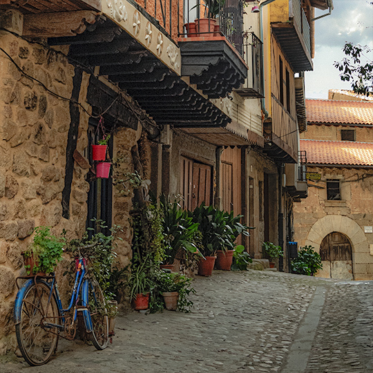 Street in a village on the Sierra de Francia Wine Route