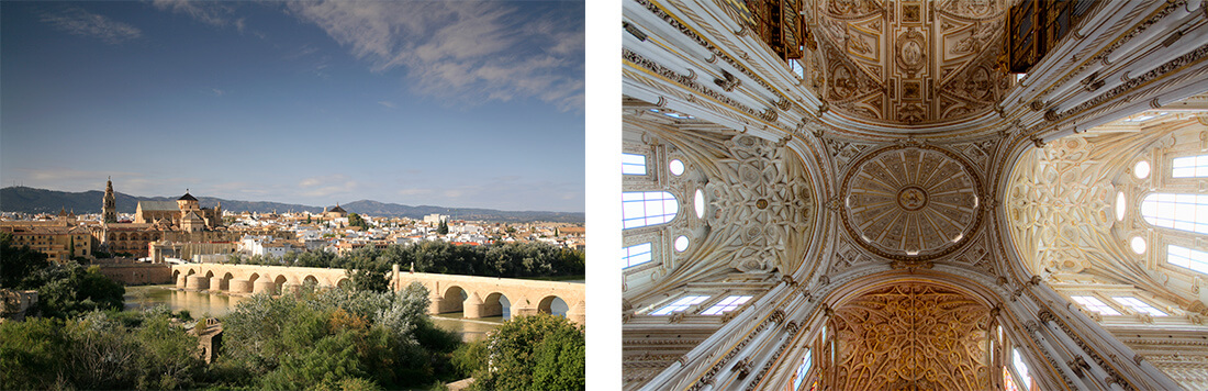 Puente Romano e interior de la Catedral de Córdoba