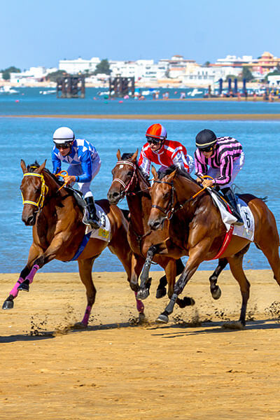 Horse racing on the beach in Sanlúcar de Barrameda, Cadiz