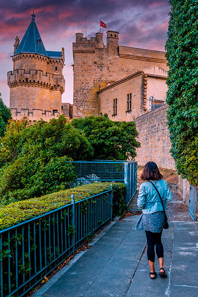 Tourist at Olite Castle, Navarre