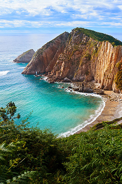 Playa del Silencio beach (Cudillero, Asturias) on the Costa Verde