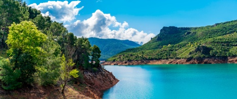Vista del embalse del Tranco en Jaén, Andalucía Vista del embalse del Tranco en Jaén, Andalucía