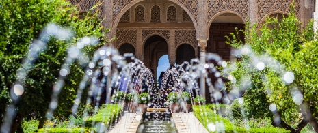 Detail of the Generalife Patio at the Alhambra, Granada Detail of the Generalife Patio at the Alhambra, Granada