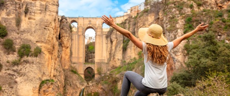Tourist in Ronda, Malaga Tourist in Ronda, Malaga