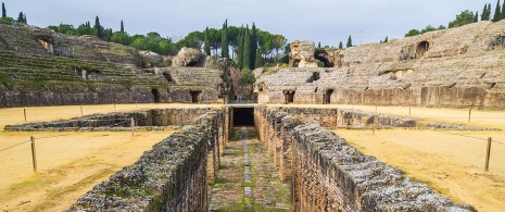 Archäologische Ausgrabungsstätte Italica in Santiponce, Andalusien Archäologische Ausgrabungsstätte Italica in Santiponce, Andalusien