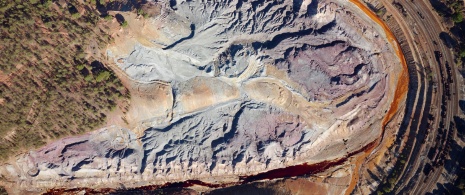 Aerial view of the Riotinto Mining Park in Huelva Aerial view of the Riotinto Mining Park in Huelva
