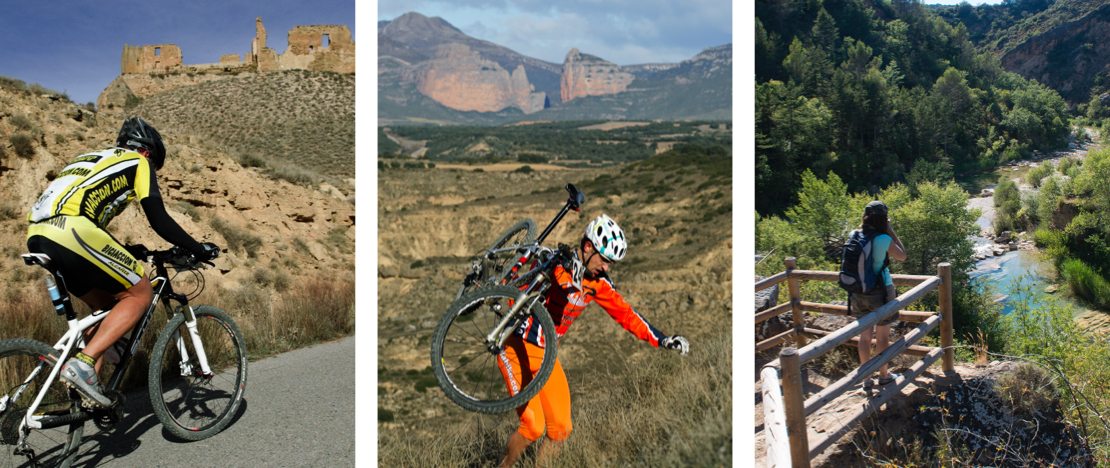 Imágenes de BTT y senderismo en la Hoya de Huesca, Aragón © Comarca Hoya de Huesca - Jon Izeta Imágenes de BTT y senderismo en la Hoya de Huesca, Aragón © Comarca Hoya de Huesca - Jon Izeta