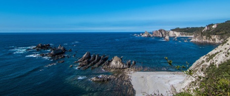 アストゥリアス州にあるゲイルーア・ビーチ。 アストゥリアス州にあるゲイルーア・ビーチ。