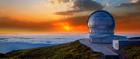 Detail of the Roque de los Muchachos Astronomical Observatory on La Palma, Canary Islands Detail of the Roque de los Muchachos Astronomical Observatory on La Palma, Canary Islands