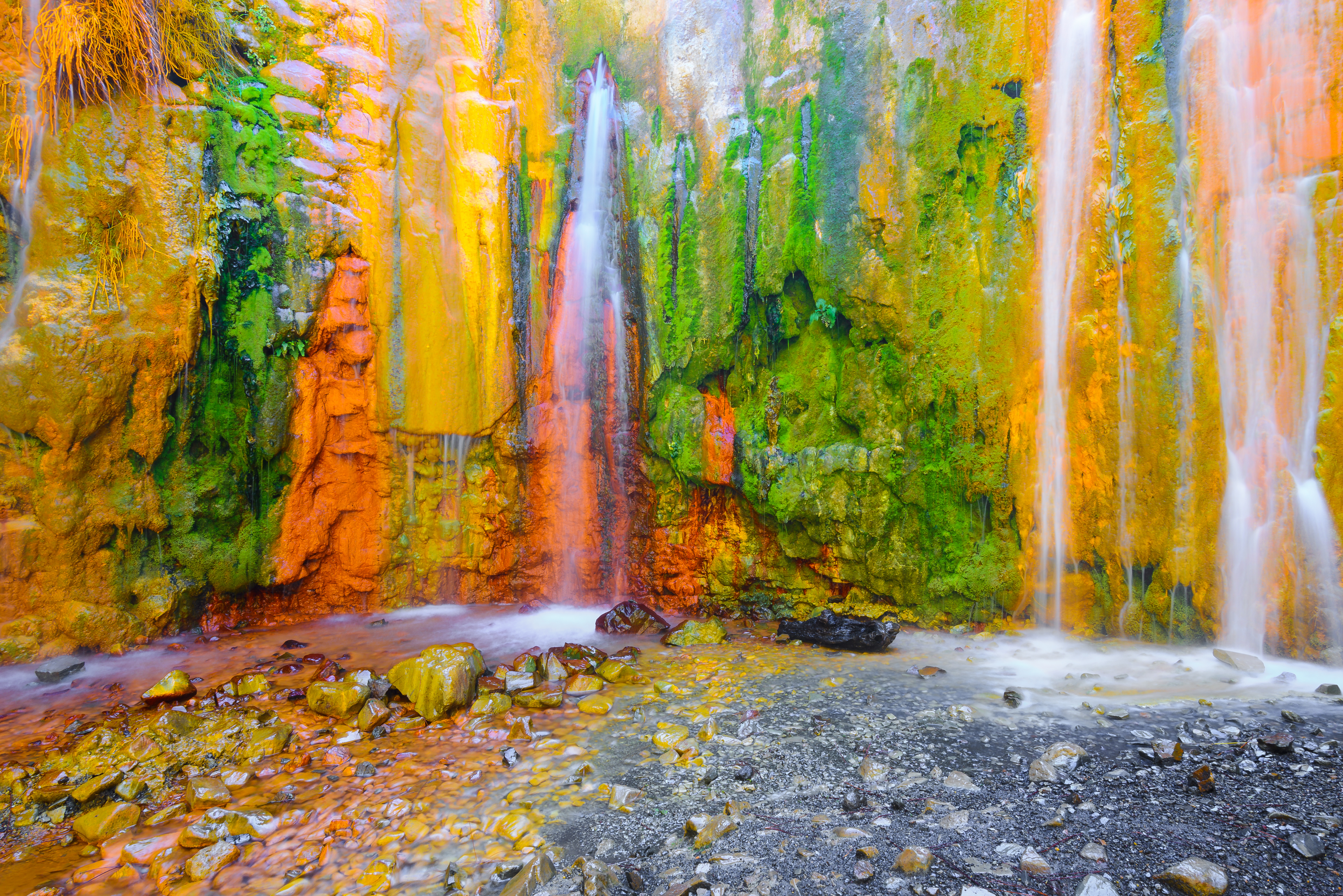 Cascata dei Colori presso la Caldera de Taburiente a La Palma, isole Canarie