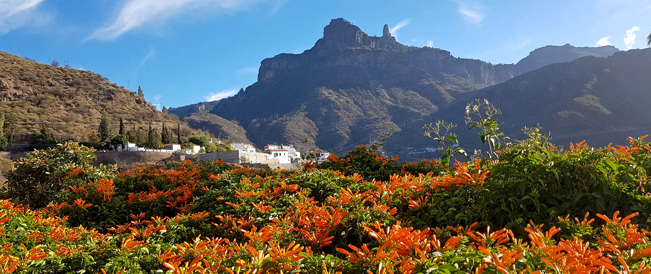 Blick auf den Roque Nublo von Tejeda, Gran Canaria Blick auf den Roque Nublo von Tejeda, Gran Canaria