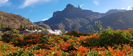 Blick auf den Roque Nublo von Tejeda, Gran Canaria Blick auf den Roque Nublo von Tejeda, Gran Canaria