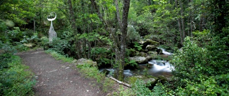 Szczegół rzeźby syreny na obszarze chronionego krajobrazu Las Batuecas-Sierra de Francia w Salamance, Kastylia i León Szczegół rzeźby syreny na obszarze chronionego krajobrazu Las Batuecas-Sierra de Francia w Salamance, Kastylia i León