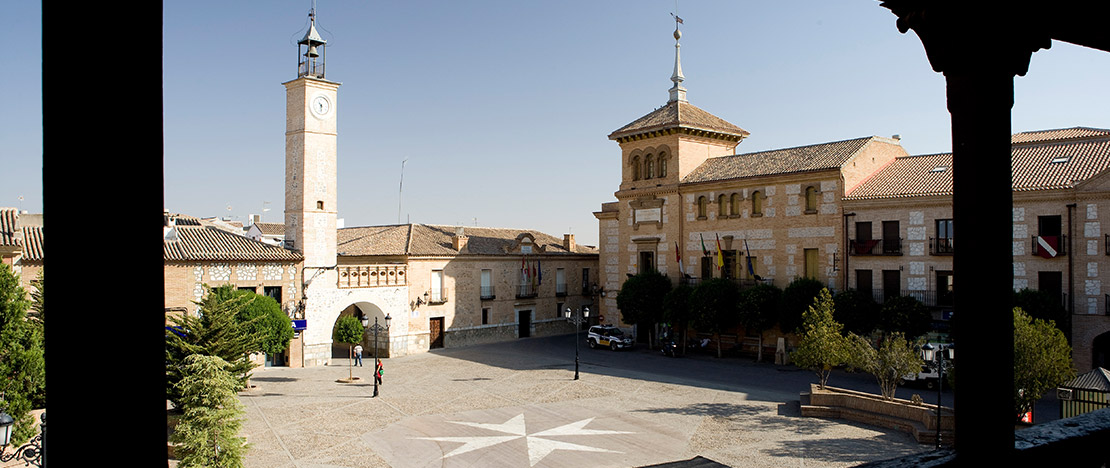 Plaza de España in Consuegra, Toledo, Castilla-La Mancha