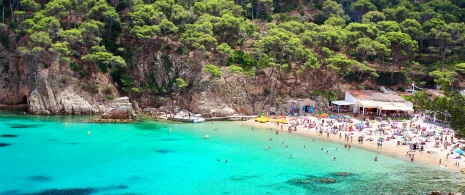 View of Aiguablava beach in Begur (Girona, Catalonia) View of Aiguablava beach in Begur (Girona, Catalonia)