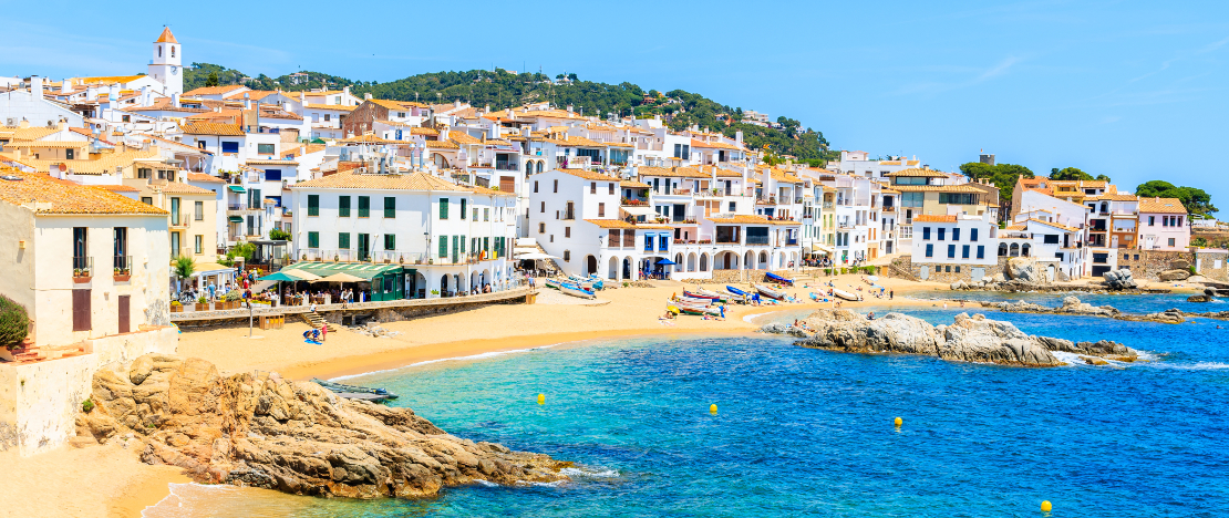 View of Port Bo beach in Calella de Palafrugell (Girona, Catalonia)