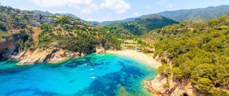 View of Cala Giverola, Tossa de Mar, in Girona, Catalonia View of Cala Giverola, Tossa de Mar, in Girona, Catalonia