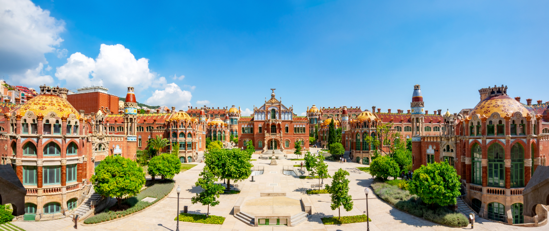 View of the Sant Pau Art Nouveau site in Barcelona, Catalonia View of the Sant Pau Art Nouveau site in Barcelona, Catalonia