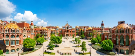View of the Sant Pau Art Nouveau site in Barcelona, Catalonia View of the Sant Pau Art Nouveau site in Barcelona, Catalonia