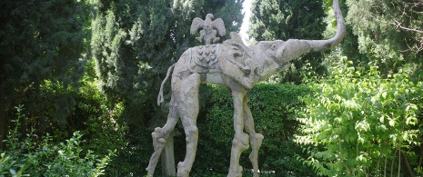 Elephant sculpture in the garden of the Gala Dalí Castle, Púbol Elephant sculpture in the garden of the Gala Dalí Castle, Púbol
