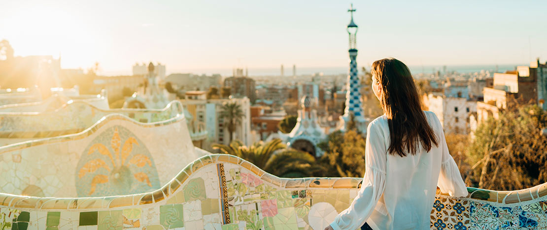 Touriste dans le Park Güell, Barcelone