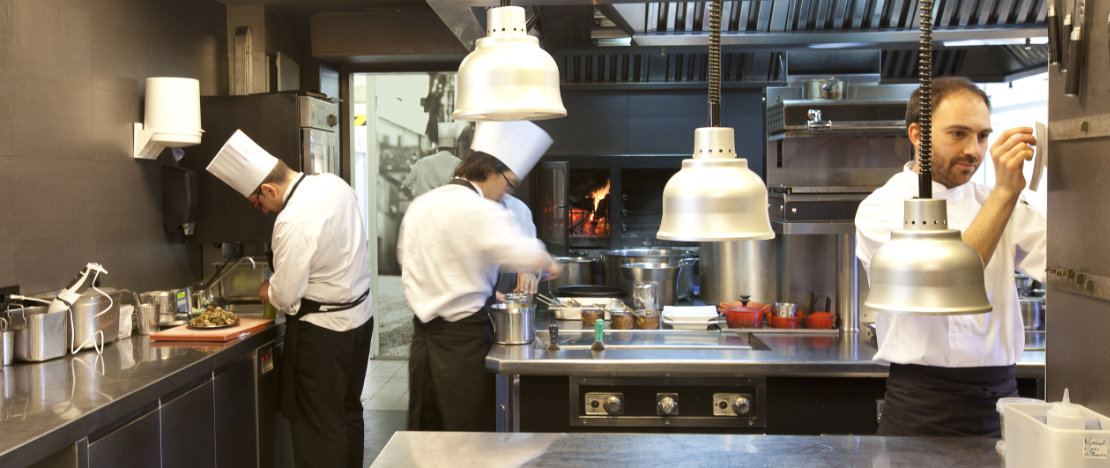 Detail of the kitchen of El Celler de Can Roca in Girona, Catalonia.