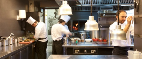 Detail of the kitchen of El Celler de Can Roca in Girona, Catalonia. Detail of the kitchen of El Celler de Can Roca in Girona, Catalonia.