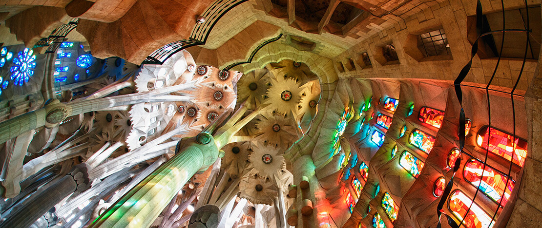 Intérieur de la Sagrada Familia, à Barcelone.