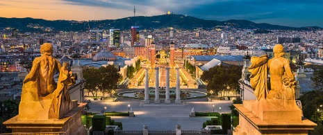 Vue de Barcelone depuis le MNAC Vue de Barcelone depuis le MNAC