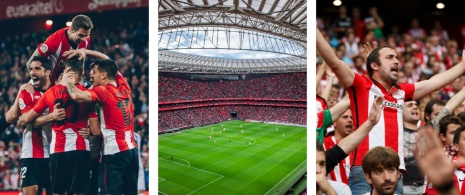 Jogadores, estádio e torcedores do Athletic Club de Bilbau, em Vizcaya (País Basco) Jogadores, estádio e torcedores do Athletic Club de Bilbau, em Vizcaya (País Basco)