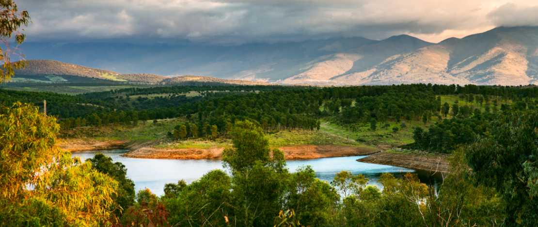 View of the Gabriel y Galán marsh in the Ambroz Valley in Cáceres, Extremadura View of the Gabriel y Galán marsh in the Ambroz Valley in Cáceres, Extremadura