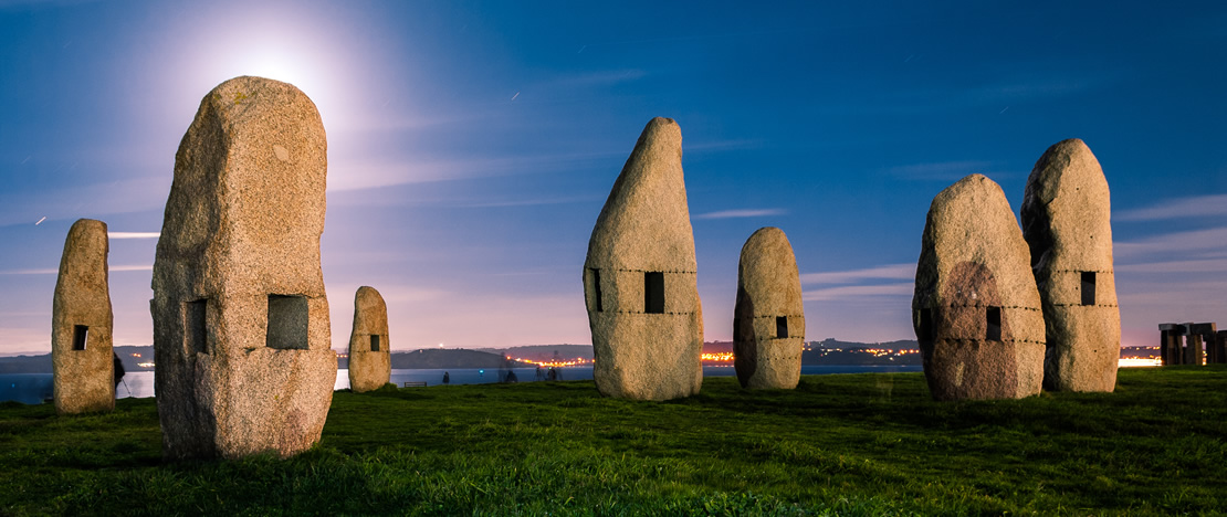 Menhirs for Peace next to the Tower of Hercules, A Coruña