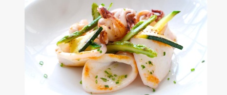 Dish of grilled cuttlefish Dish of grilled cuttlefish