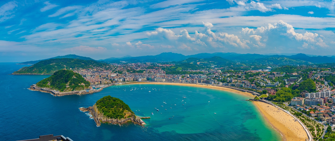 Vista di San Sebastian dal Monte Igueldo, Guipuzkoa