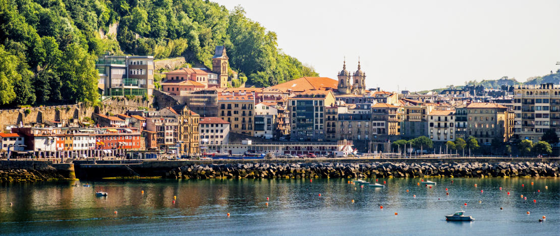 Veduta del centro storico di San Sebastián, Paesi Baschi