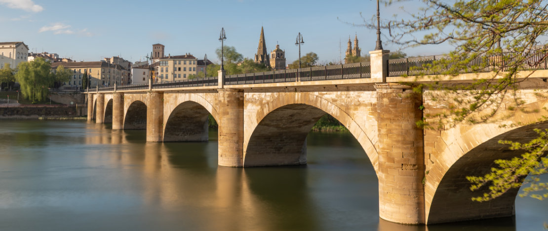 Vista da Ponte de Pedra em Logroño, La Rioja