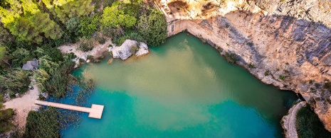 Blue Pool in Chulilla, region of Valencia Blue Pool in Chulilla, region of Valencia
