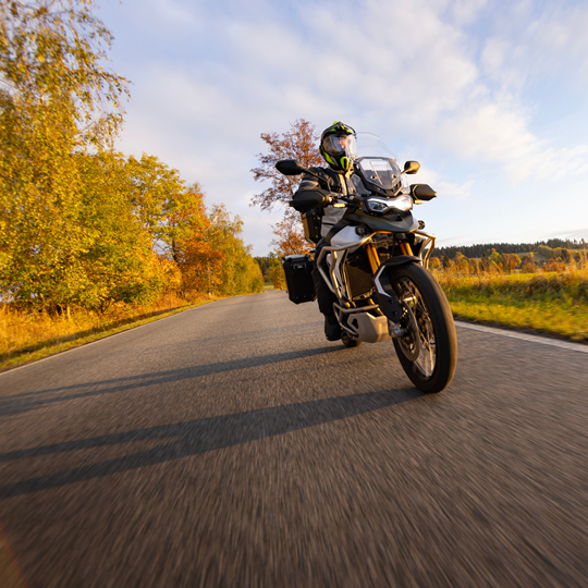 Motorradfahrer auf der Silberstraße