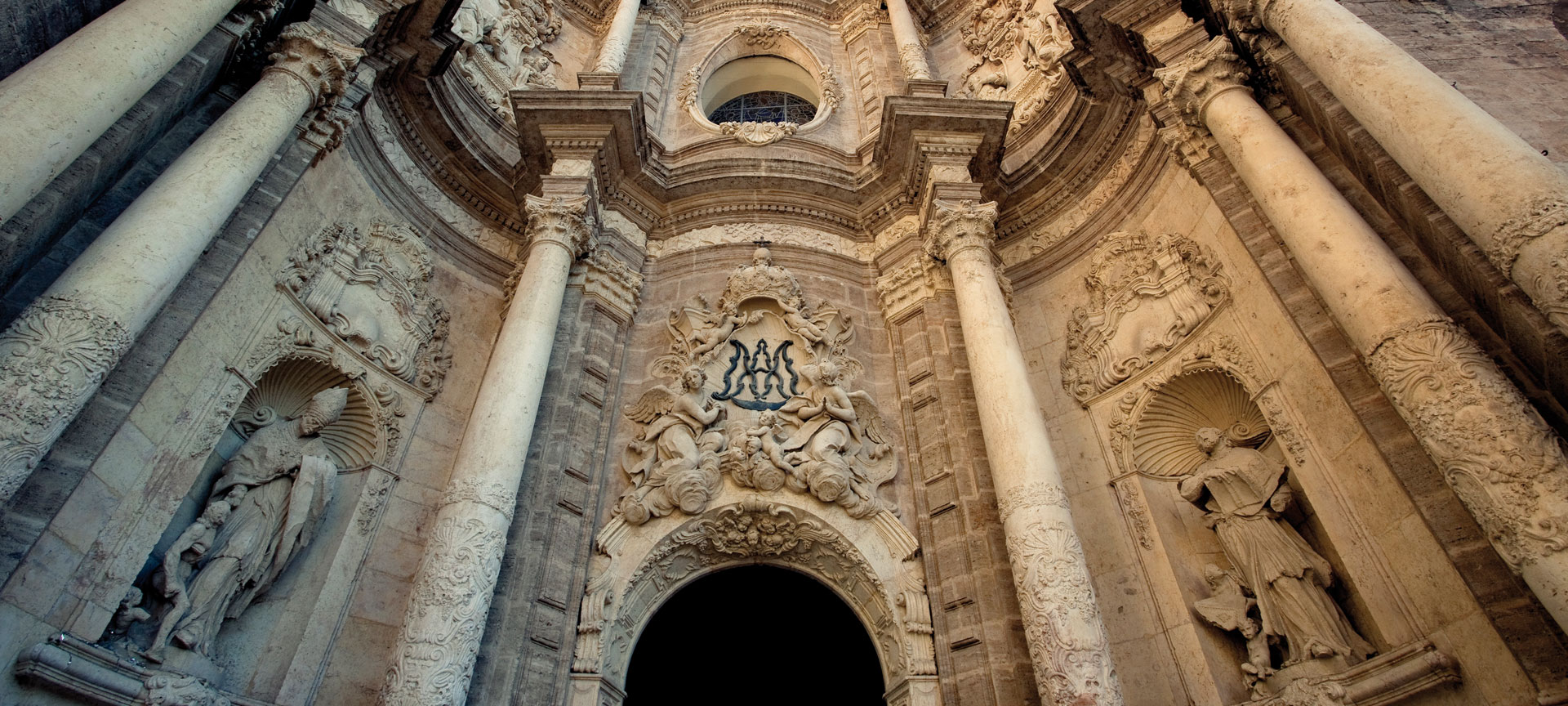 Detail of the façade of Valencia Cathedral.