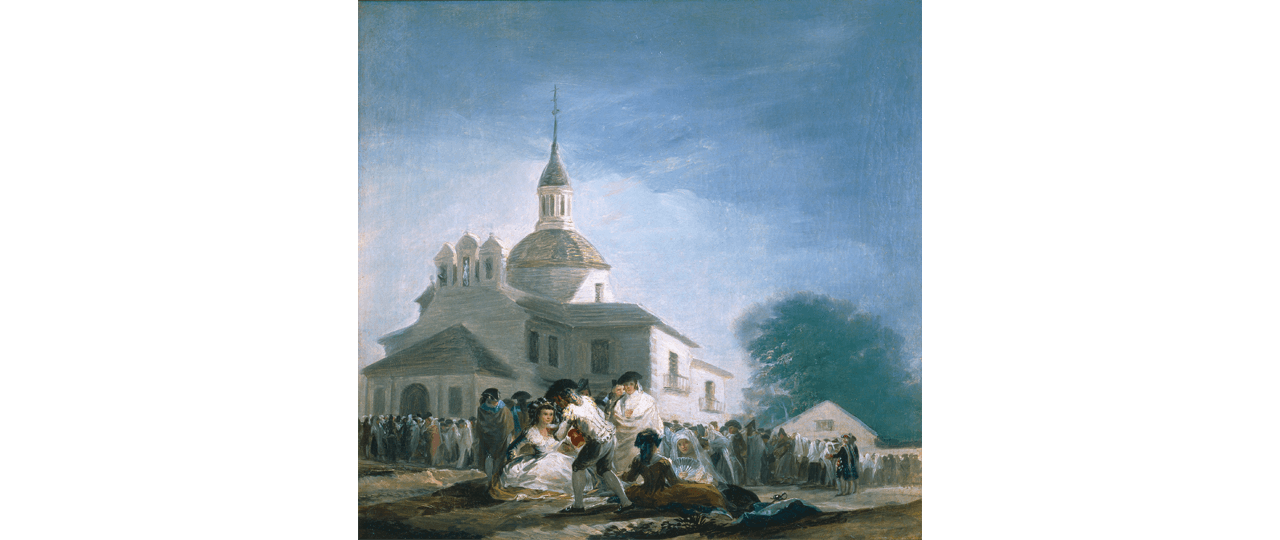 The shrine of San Isidro on the day of the festivity. Francisco de Goya. Oil on canvas, 41,8 x 43,8 cm, 1788                 