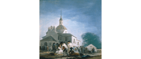 The shrine of San Isidro on the day of the festivity. Francisco de Goya. Oil on canvas, 41,8 x 43,8 cm, 1788 The shrine of San Isidro on the day of the festivity. Francisco de Goya. Oil on canvas, 41,8 x 43,8 cm, 1788