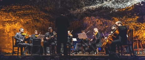 Concert in Los Verdes cave, Lanzarote Concert in Los Verdes cave, Lanzarote
